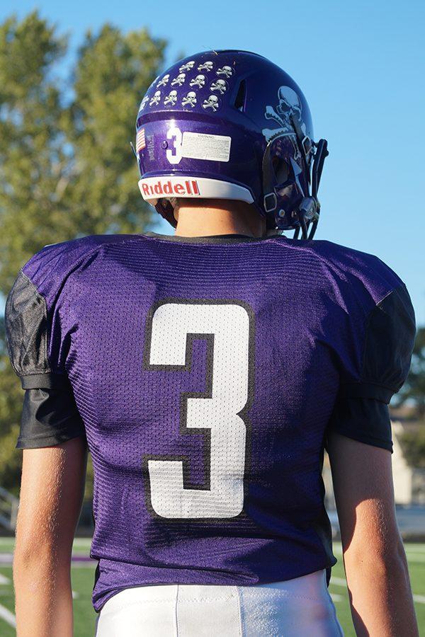 Sophomore Wyatt Grable looks on as the Pirates played the Lansing Lions on Sept. 26.