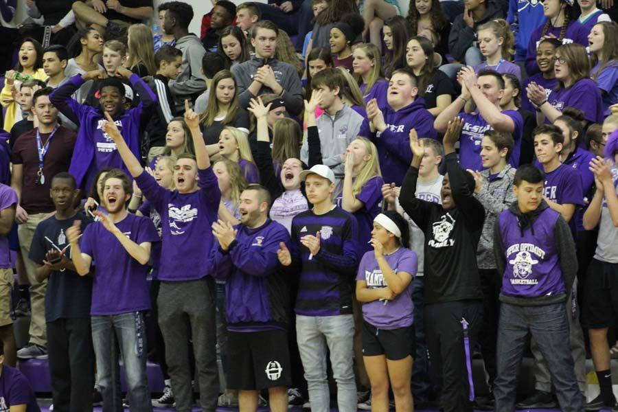 The student section does its part to push the Pirates to a substate victory March 4.