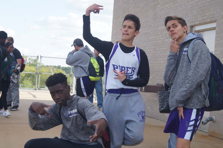 Theres plenty of down time for goofing around during a track meet.