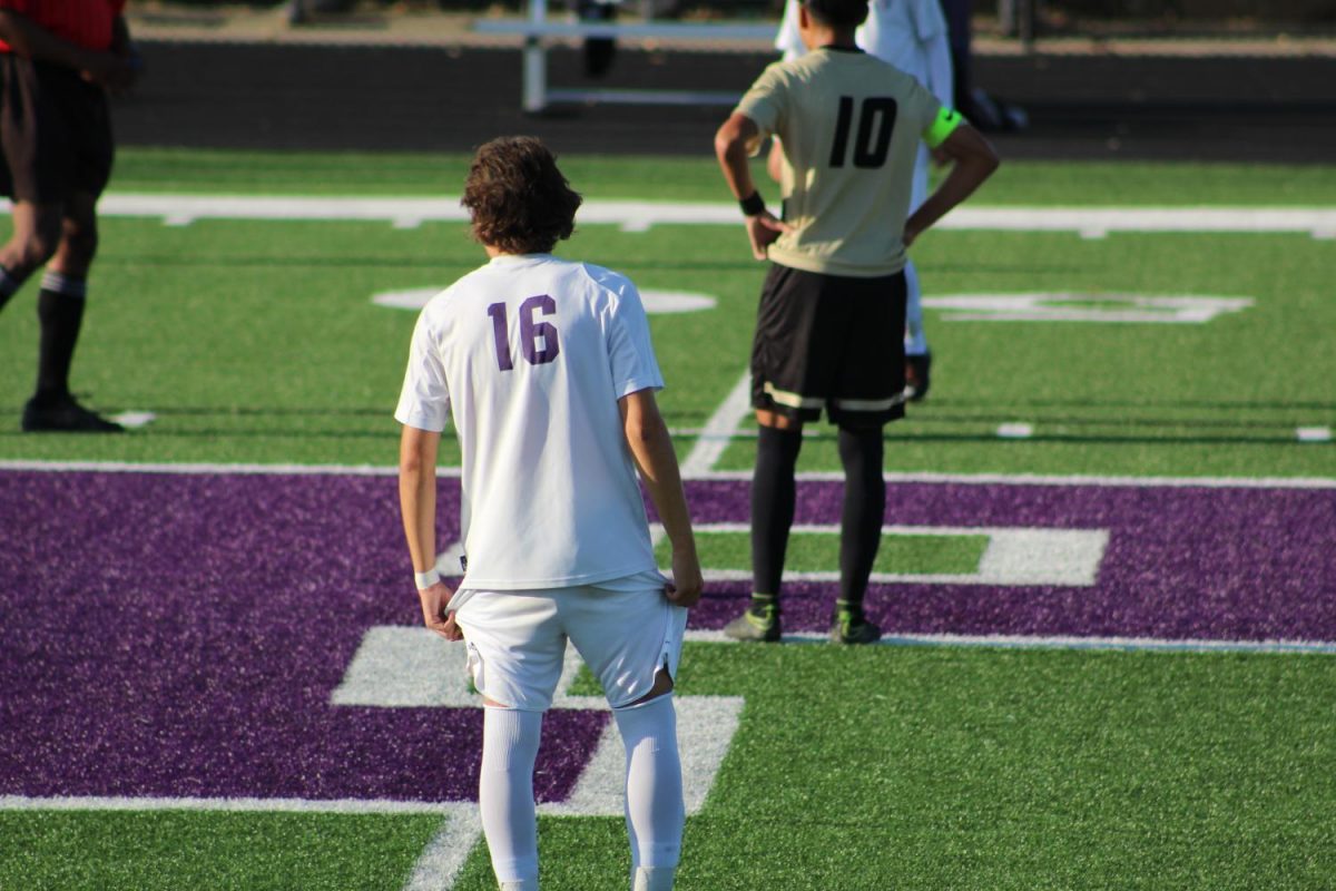 Kimball Backus prepares for kickoff after a score.