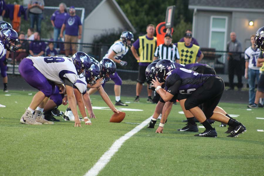 The teams face off before the snap.