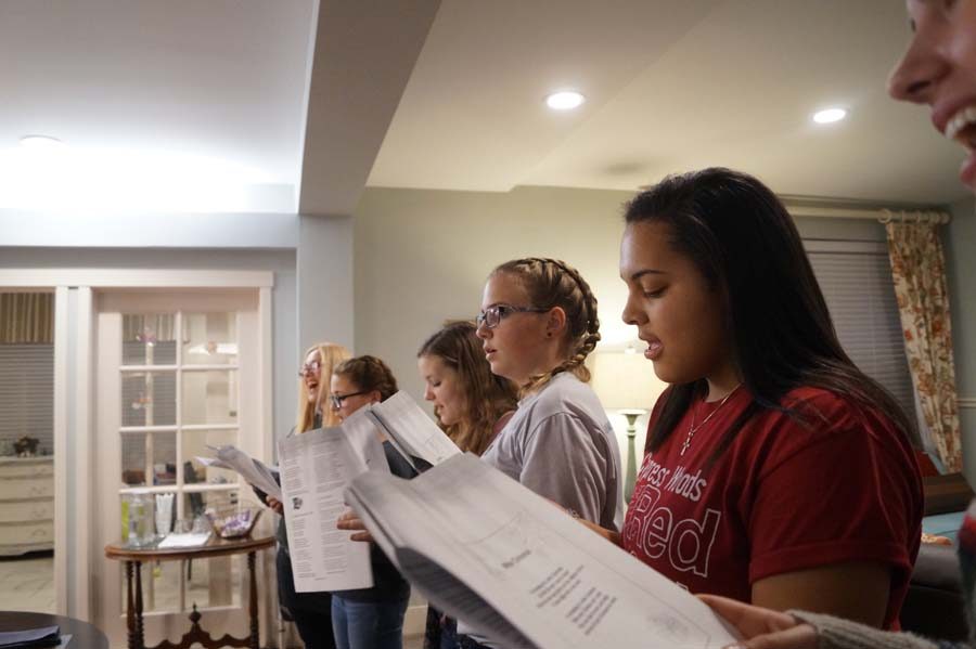 While the residents enjoyed their dinner, students sang christmas carols while taking request. The most popular requested song being "Silent Night".