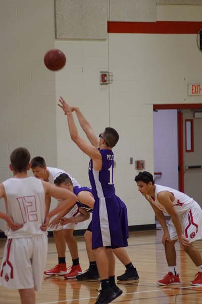 Sophomore Scott Linblad makes a free throw after being fouled.
