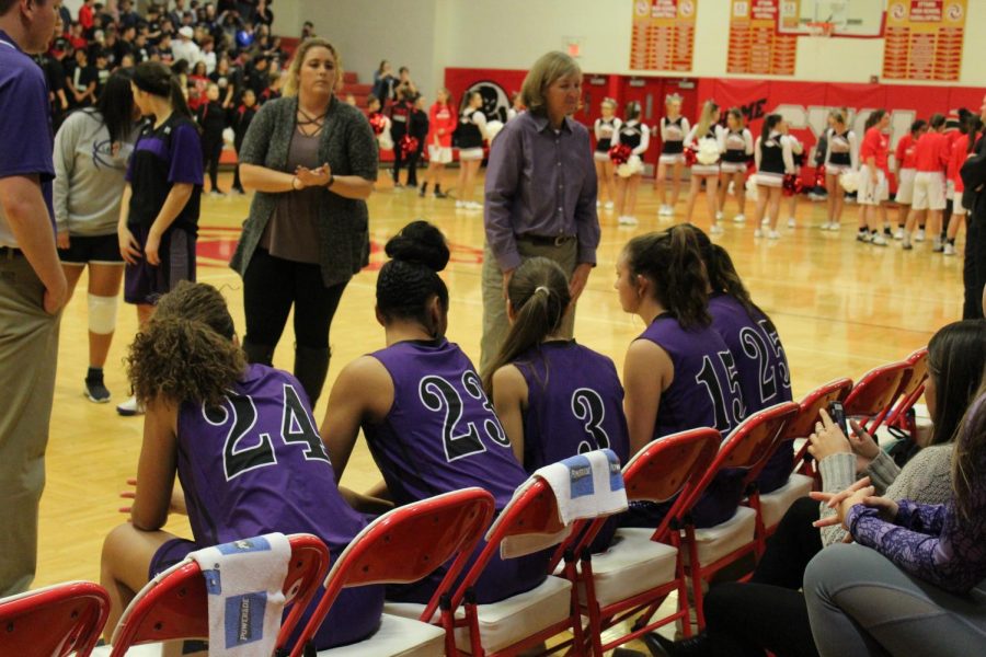 The Lady Pirates  wait to be announced prior to the Ottawa Game. 