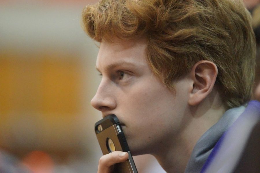 Senior Josh Brown focuses on the game as the Pirates defeat the Braves Jan 12.