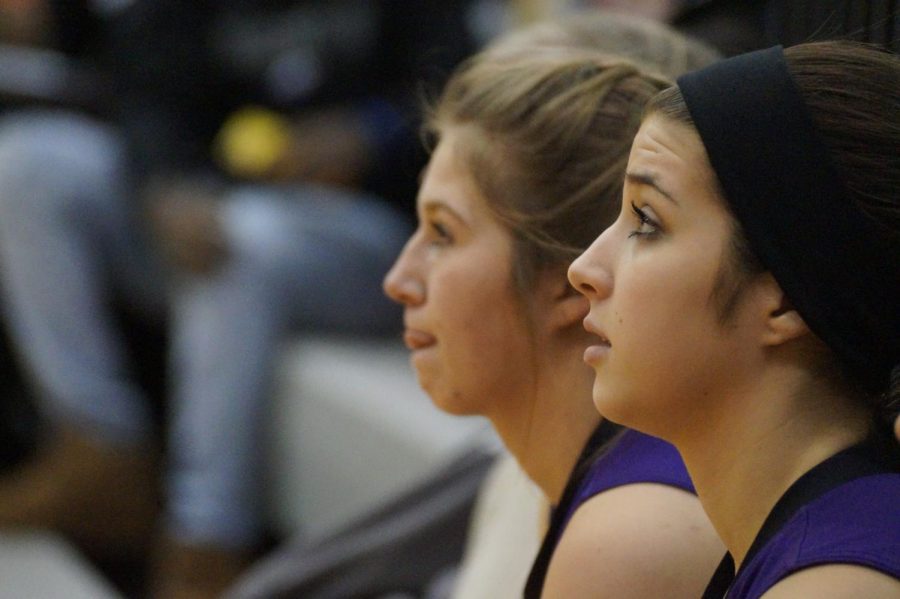 Senior captain Mary Rogers and and junior Emma Serrano focus on the Pirates victory Jan. 12. 