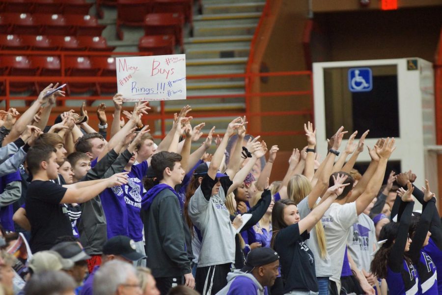 The Pirates student section showing their school spirit and support in full force.