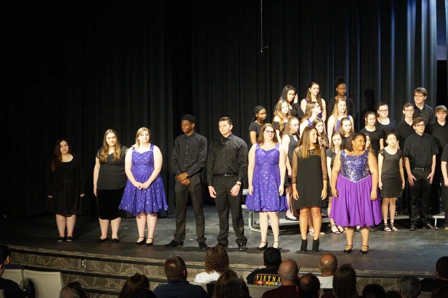 For the last concert choir song, they recognized the seniors in a goodbye.