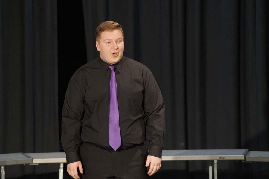 Scott Ladish the only soloist to make it to state sang "Ching-A-Ring Chaw" received a 2 rating, and performed before the audience at the spring concert.