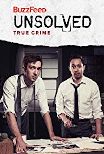 The cover image for the BuzzFeed Unsolved: True Crime series features co-hosts Ryan Bergara (right) and Shane Madej (left). 