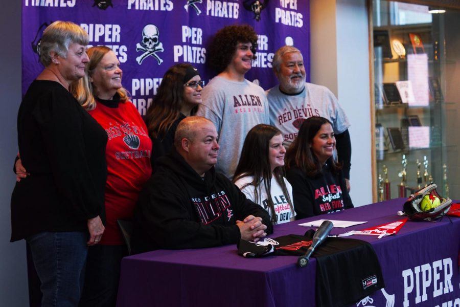 Senior Chloe Rogers shares her National Signing Day with friends and family. Rogers will be joining Gravatt at Allen County Community College. 