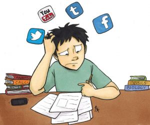 Social media distractions can cause students to become behind on schoolwork and unfocused on Zoom.