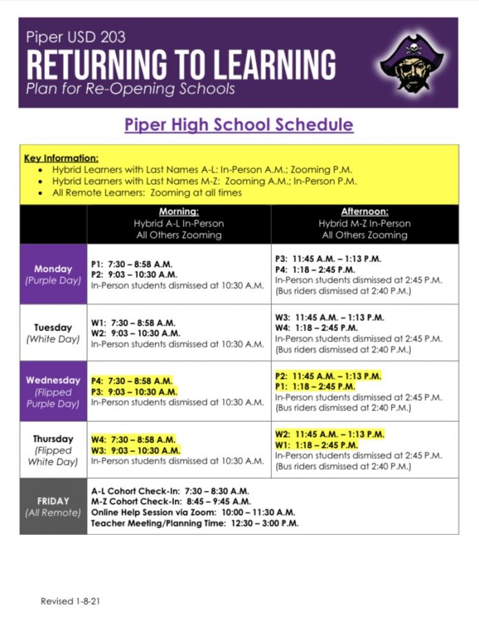 The new learning model will go into effect Monday, Jan. 25.
