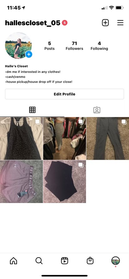 Freshman Halle Loomis sells her clothes on the Instagram account @hallescloset_05. 