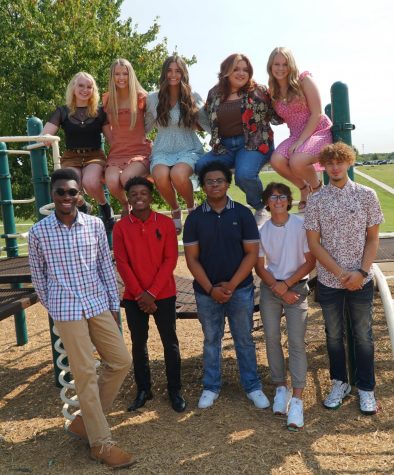 Top Row: (left to right) Olivia Blankenship, Olivia Golden, Alexis Gerber, Abigail Cahill, Zoey Pudenz  Bottom Row: (left to right) Langston Bassett, Ethan Walker, Jai Moore, Adam Novak, Alex Ivanuska 