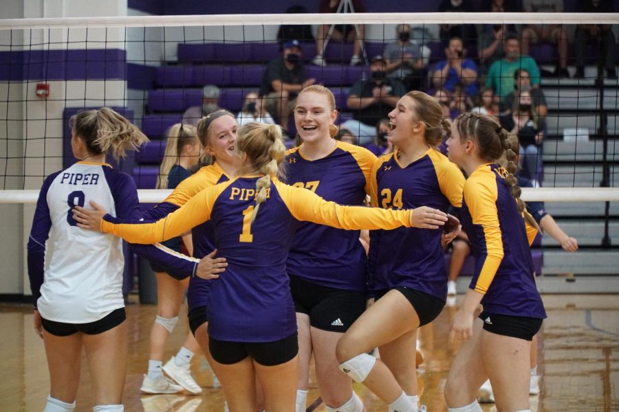 Lady Pirates come together after scoring against St. James. The Pirates lost in the first round of substate to the Thunder. 