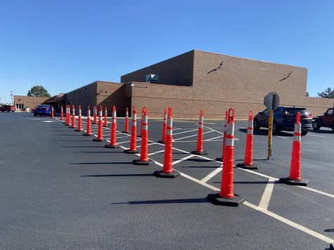 Piper Middle School uses cones to block incoming traffic. This is one of the new safety precautions implemented for pedestrian safety. 