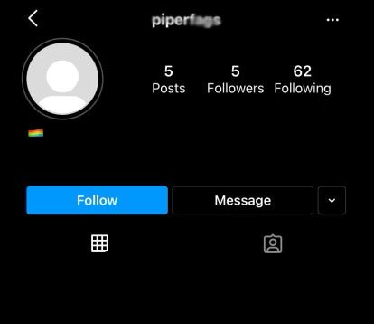 A screenshot of the Instagram account in question. The owner of the account is still unknown.