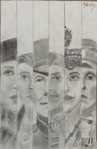 1st Place: “Women of WWI." Payton Flory. Pencil drawing, 2024.